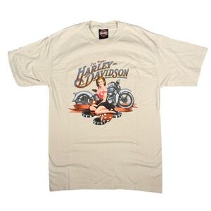Harley Davidson Las Vegas Pin Up Girl Motorcycle T Shirt Mens‎ Medium